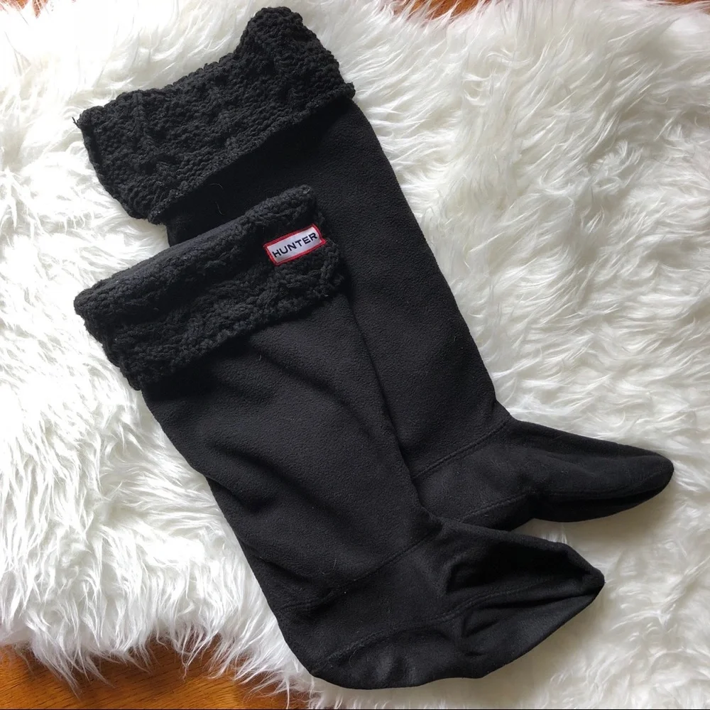 Hunter Black Cable Knit Boot Socks - Picture 3 of 4